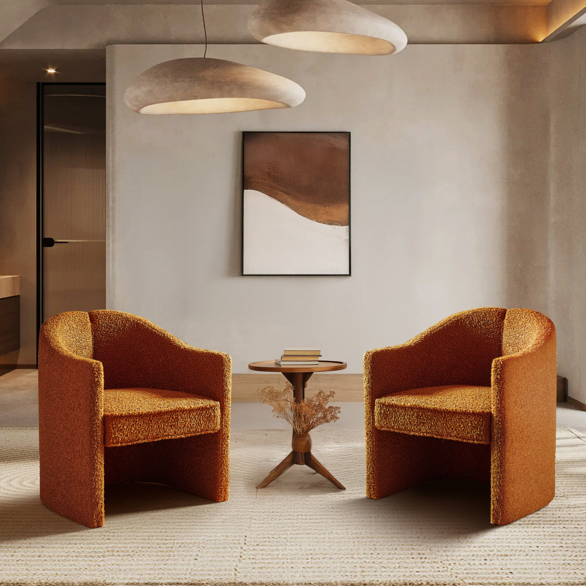 Red Barrel Studio® Set of 2 mirod accent chairs with stylish curved